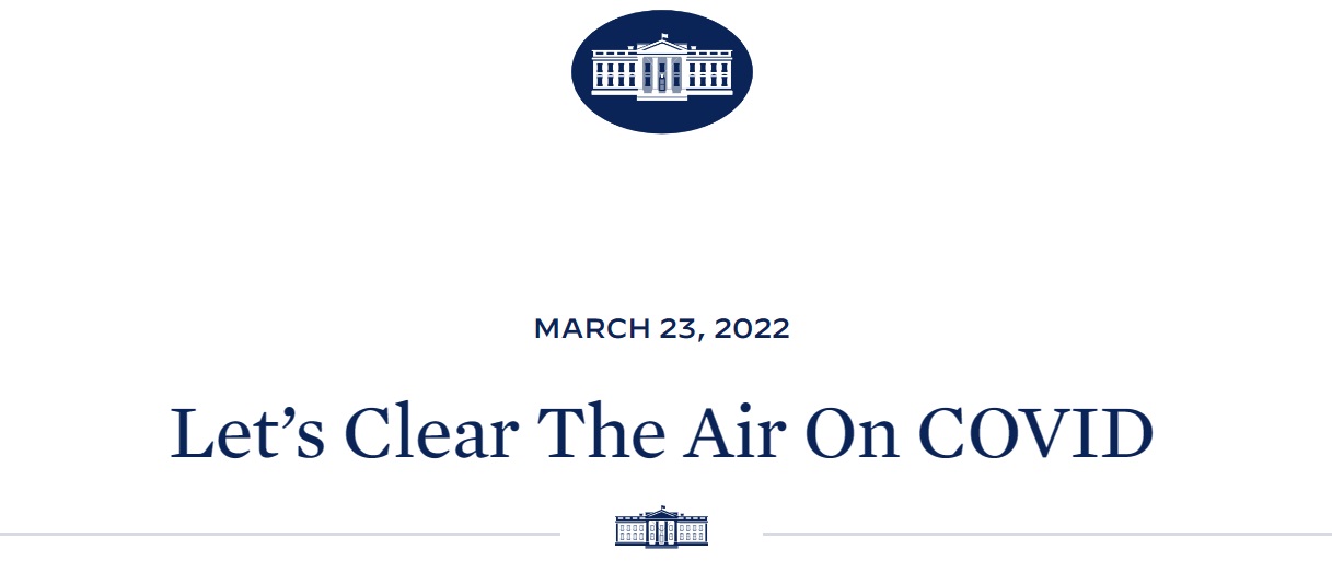 Logo Let's Clear The Air On Covid van het Witte Huis